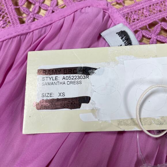 Ramy Brook NWT Samantha Dress Size XS Hi-Lo Asymmetrical Flounce Hem Smocked - Picture 5 of 9